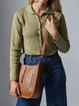 Cross Body Tas Caviar Leder Milano Bruin caviar CA25068-vue-porte